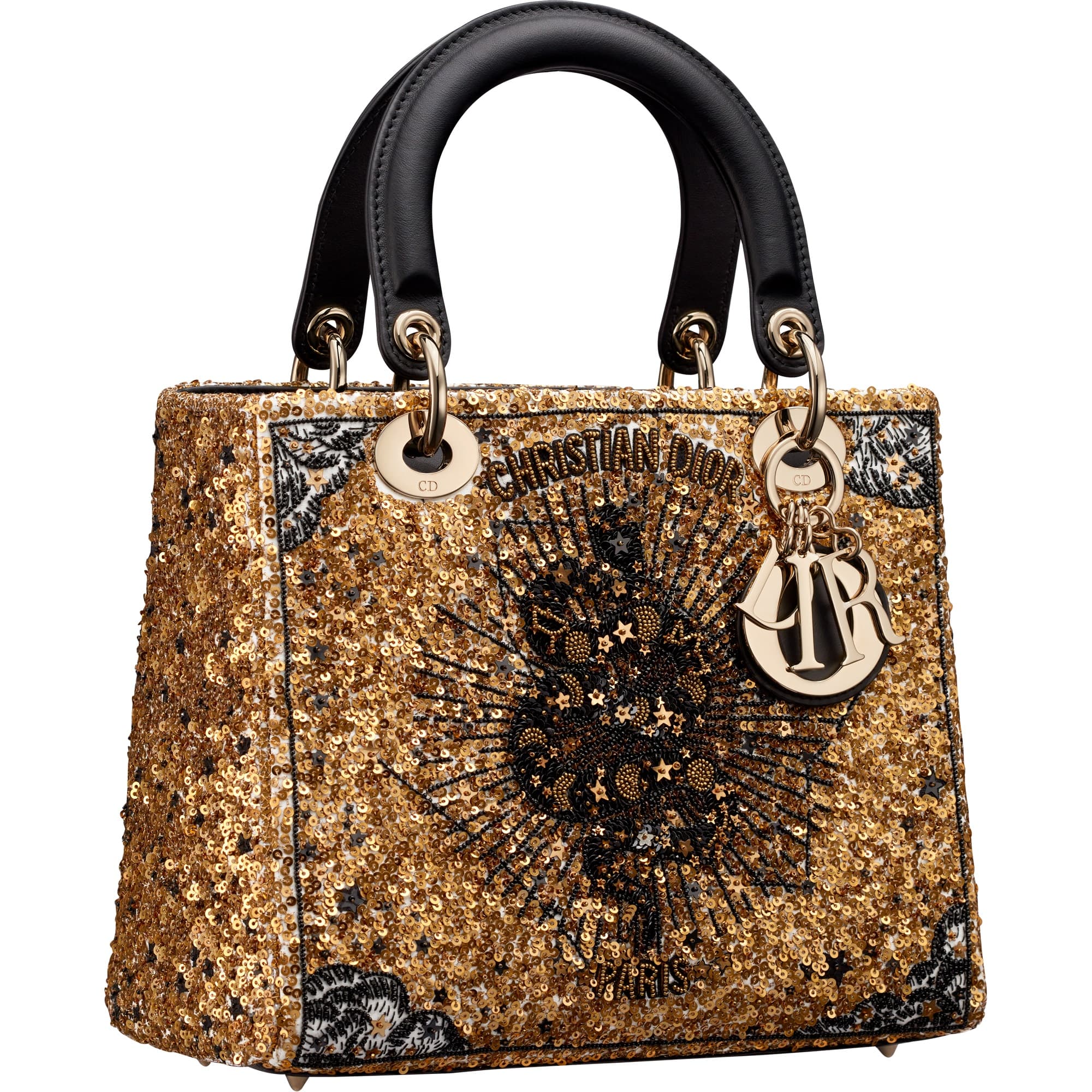 Lady DIOR Astral亮片刺繡中型包款。NT$275,000（迪奧提供）